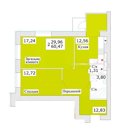 2-комнатная 60.47 м² в ЖК Теплый стан от 11 500 грн/м², г. Ирпень