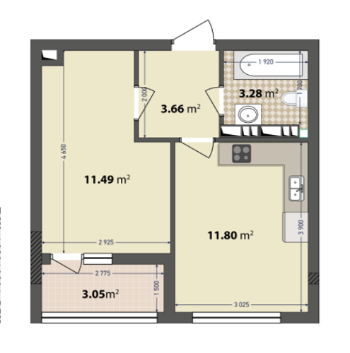 1-кімнатна 33.28 м² в ЖК IL Patio від 18 000 грн/м², Київ