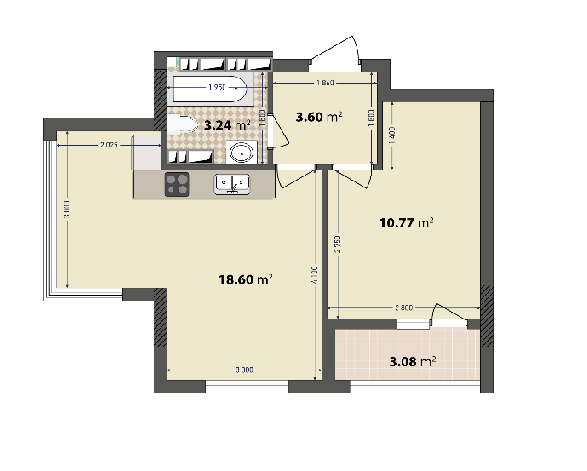 1-кімнатна 39.29 м² в ЖК IL Patio від 18 000 грн/м², Київ