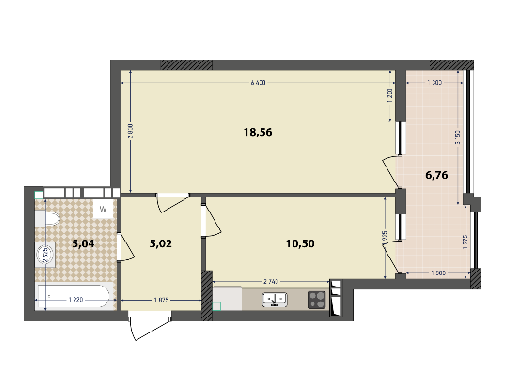 1-комнатная 45.88 м² в ЖК IL Patio от 18 000 грн/м², Киев