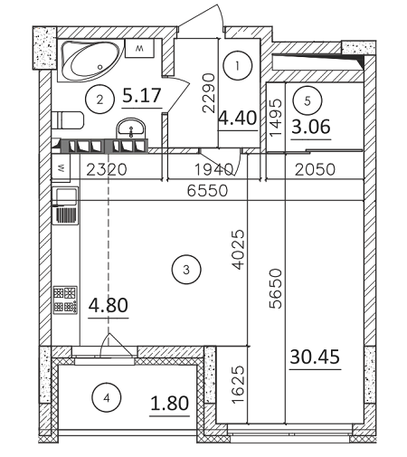 1-комнатная 44.88 м² в ЖК Karaway Tower от 27 000 грн/м², Киев