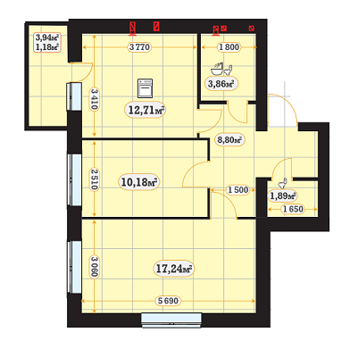 2-комнатная 55.68 м² в ЖК MunHausen от застройщика, г. Ирпень