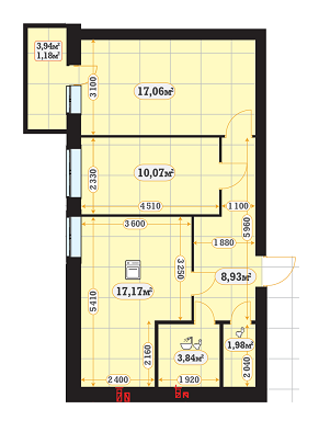 2-комнатная 59.76 м² в ЖК MunHausen от застройщика, г. Ирпень