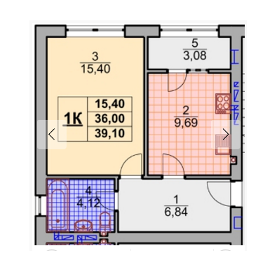 1-кімнатна 39.1 м² в ЖК Novosell від 12 830 грн/м², м. Ірпінь