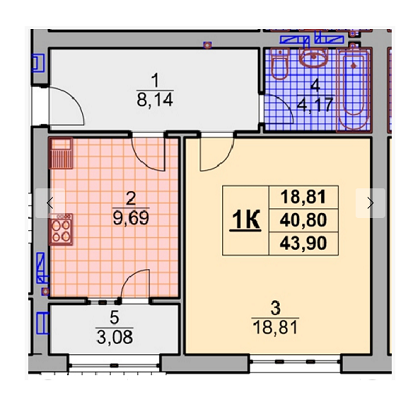 1-кімнатна 43.9 м² в ЖК Novosell від 12 830 грн/м², м. Ірпінь