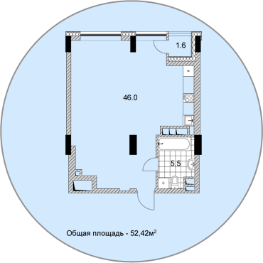 1-кімнатна 52.42 м² в ЖК PecherSKY від забудовника, Київ