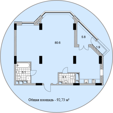 2-кімнатна 92.73 м² в ЖК PecherSKY від забудовника, Київ