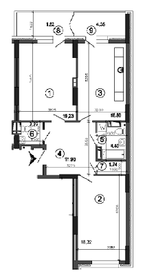 1-комнатная 50.56 м² в ЖК River House от 15 000 грн/м², г. Украинка