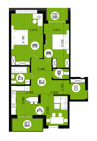 2-комнатная 89.76 м² в ЖК Royal Park от 15 500 грн/м², г. Дубляны