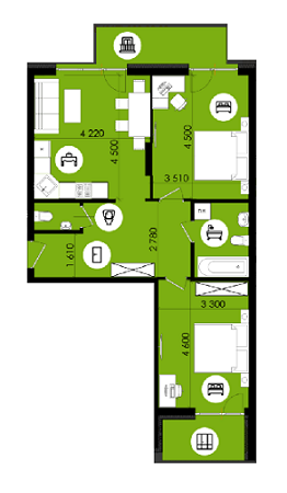 2-комнатная 77.49 м² в ЖК Royal Park от 13 600 грн/м², г. Дубляны