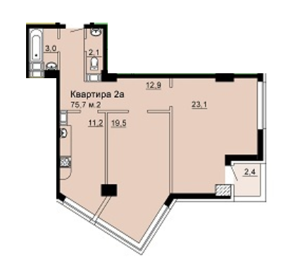 2-кімнатна 75.7 м² в ЖК SkyCity від 13 000 грн/м², Дніпро