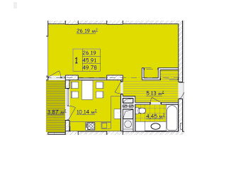 1-кімнатна 49.78 м² в ЖК Strim Towers від забудовника, Львів