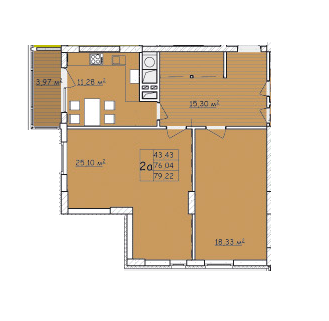 2-кімнатна 79.22 м² в ЖК Strim Towers від забудовника, Львів