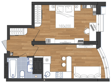 1-комнатная 41.1 м² в ЖК SunCity от 19 090 грн/м², Одесса