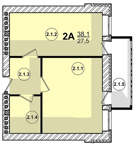 2-комнатная 38.1 м² в ЖК Villa Sofia от застройщика, с. Софиевская Борщаговка