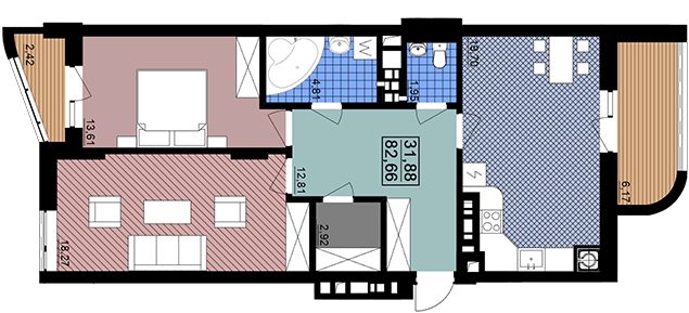 2-комнатная 82.66 м² в ЖК Z-119 от 18 950 грн/м², Львов