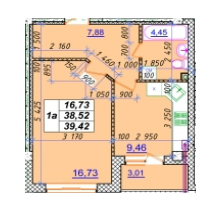 1-комнатная 39.42 м² в ЖМ Садовий от застройщика, с. Россошенцы