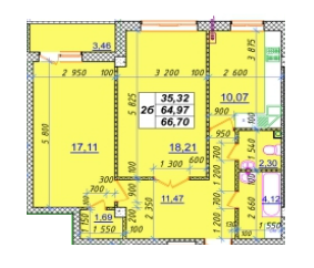 2-комнатная 66.7 м² в ЖМ Садовий от 9 400 грн/м², с. Россошенцы