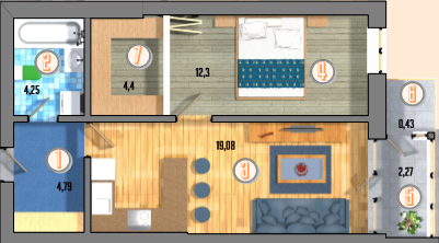 1-комнатная 47.48 м² в КД Покрова 2 от 11 500 грн/м², г. Ирпень