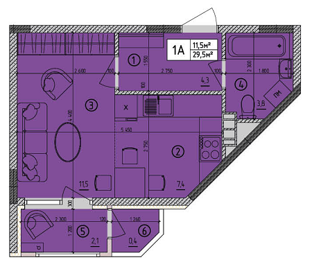 1-комнатная 29.5 м² в КД Тихая гавань от застройщика, Киев