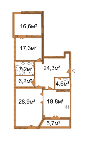 3-кімнатна 118.5 м² в КБ Arch House від 58 700 грн/м², Київ