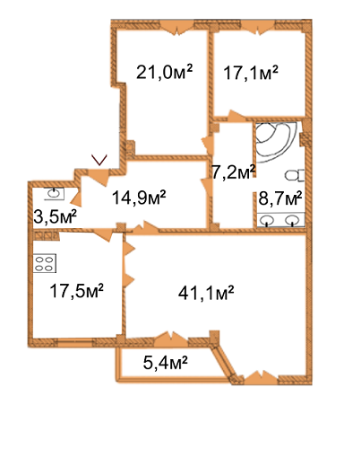 3-комнатная 132.8 м² в КД Arch House от 58 700 грн/м², Киев