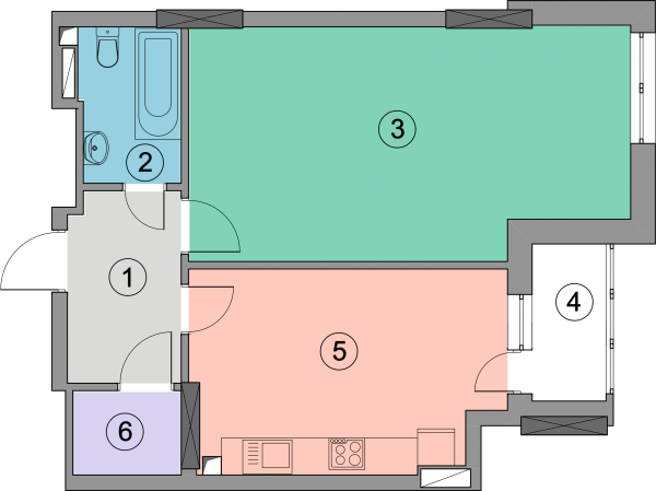 1-кімнатна 57.3 м² в ЖК Geneva від 26 000 грн/м², Київ