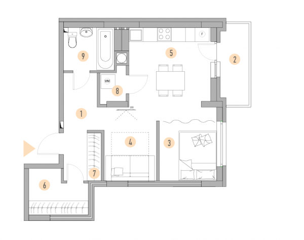 2-комнатная 44.77 м² в ЖК Melody Park от 14 000 грн/м², с. Пролиски