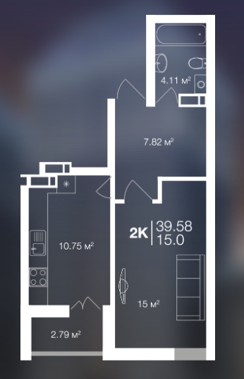 1-кімнатна 39.58 м² в ЖК Irpin City від 12 500 грн/м², м. Ірпінь