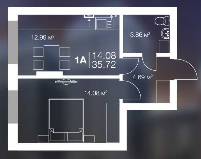 1-кімнатна 35.72 м² в ЖК Irpin City від 13 800 грн/м², м. Ірпінь