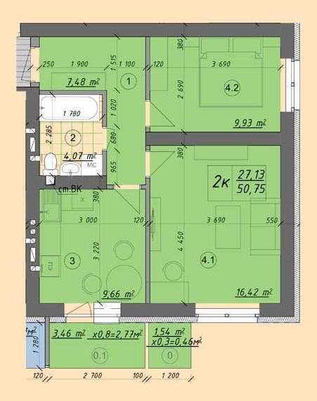 2-комнатная 50.78 м² в ЖК Власна квартира от 32 000 грн/м², Киев