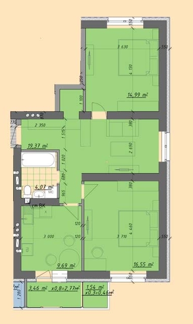 2-комнатная 67.89 м² в ЖК Власна квартира от 32 000 грн/м², Киев