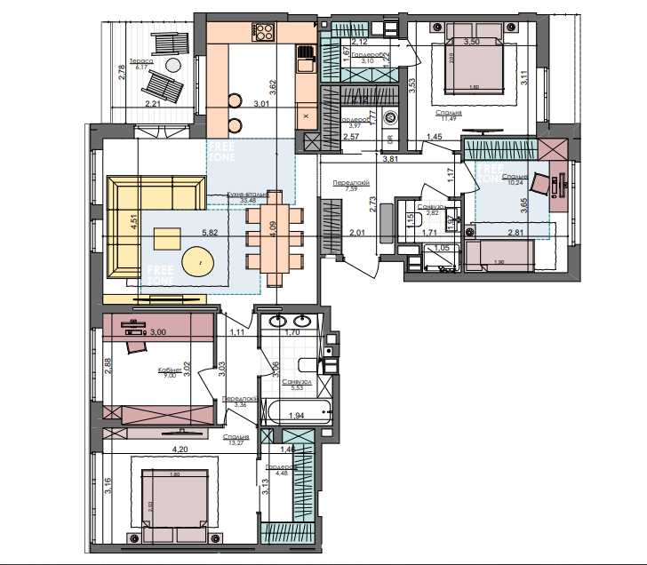 3-комнатная 112.17 м² в ЖК Файна Таун от 31 200 грн/м², Киев