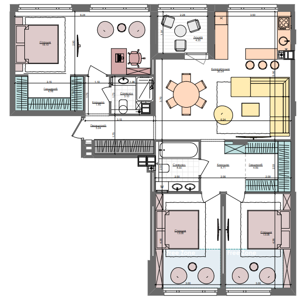 3-кімнатна 108.1 м² в ЖК Файна Таун від 44 950 грн/м², Київ