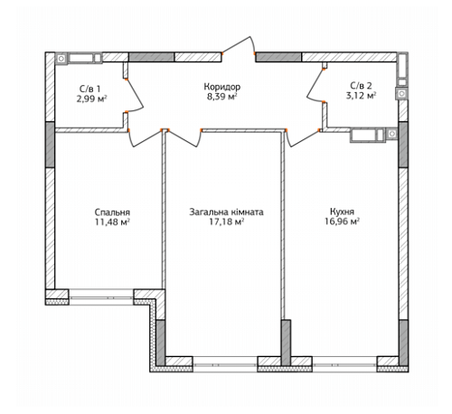 2-комнатная 60.12 м² в ЖК City Park от 12 500 грн/м², г. Ирпень