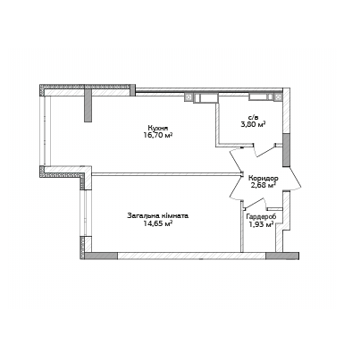 1-комнатная 39.76 м² в ЖК City Park от 12 500 грн/м², г. Ирпень