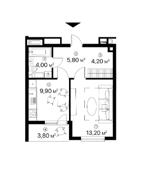 1-комнатная 40.9 м² в ЖК Лебединый от 23 081 грн/м², Киев