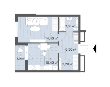 1-кімнатна 42 м² в ЖК Лебединий від 20 250 грн/м², Київ