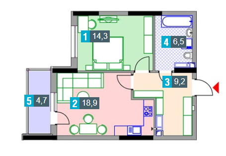 1-комнатная 53.6 м² в ЖК Демеевка от 32 600 грн/м², Киев