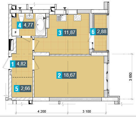 1-кімнатна 45.67 м² в ЖК Деміївка від 32 600 грн/м², Київ