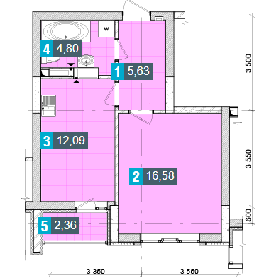 1-кімнатна 41.46 м² в ЖК Деміївка від 32 600 грн/м², Київ