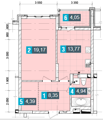 1-кімнатна 54.67 м² в ЖК Деміївка від 32 600 грн/м², Київ