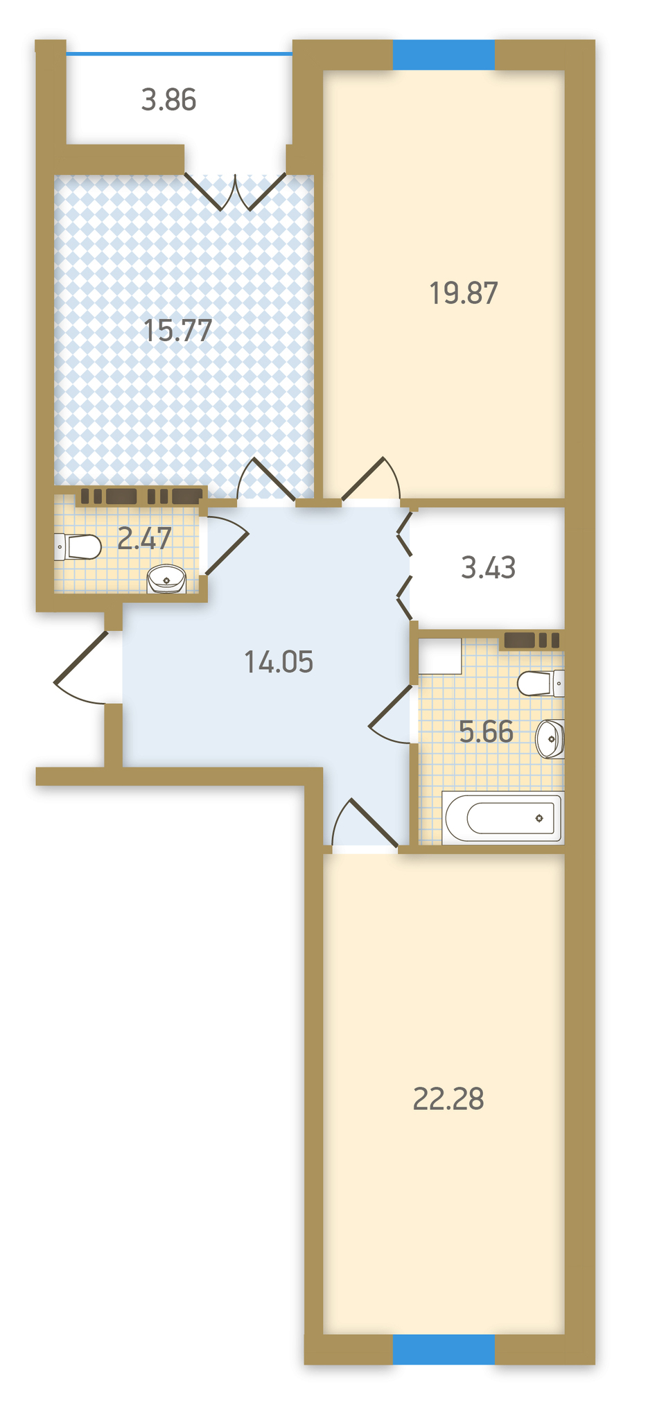 2-кімнатна 85.46 м² в ЖК Подол Град від 39 750 грн/м², Київ