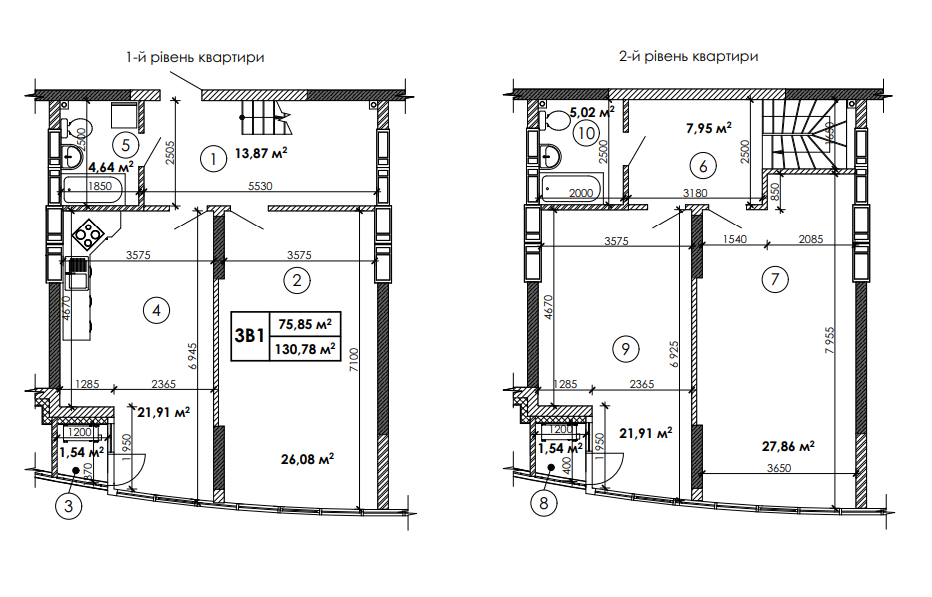 Двухуровневая 130.78 м² в ЖК Каховская от 22 100 грн/м², Киев