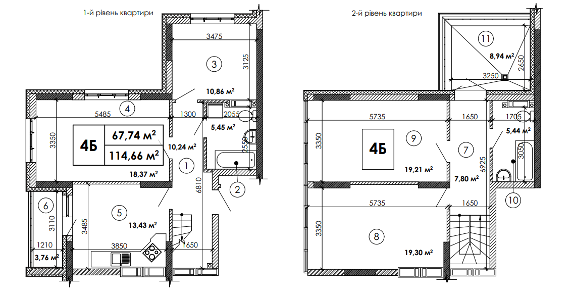 Двухуровневая 114.66 м² в ЖК Каховская от 22 100 грн/м², Киев