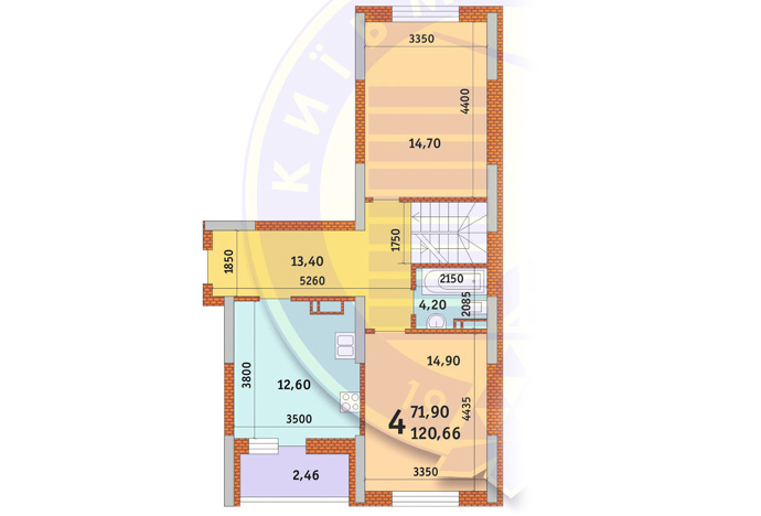 4-комнатная 120.66 м² в ЖК Новомостицко-Замковецкий от 20 736 грн/м², Киев