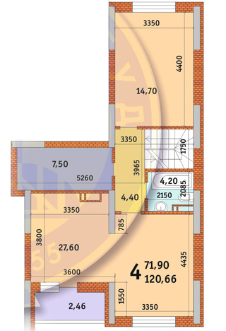 4-кімнатна 120.66 м² в ЖК Новомостицько-Замковецький від 20 736 грн/м², Київ