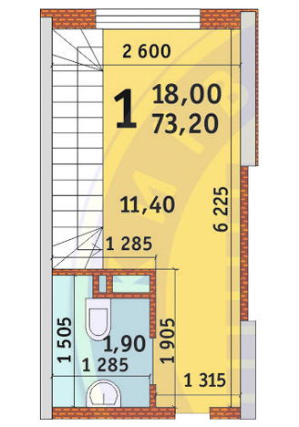 1-кімнатна 73.2 м² в ЖК Новомостицько-Замковецький від забудовника, Київ