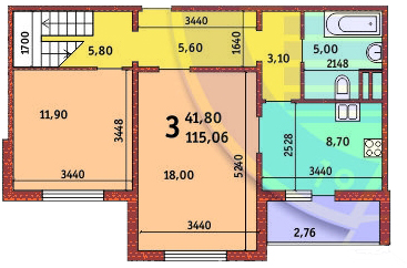 3-комнатная 115.06 м² в ЖК Новомостицко-Замковецкий от 20 736 грн/м², Киев