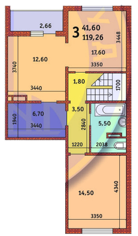 3-комнатная 119.26 м² в ЖК Новомостицко-Замковецкий от 20 736 грн/м², Киев